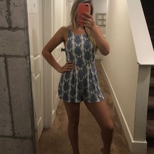 Blue printed romper
